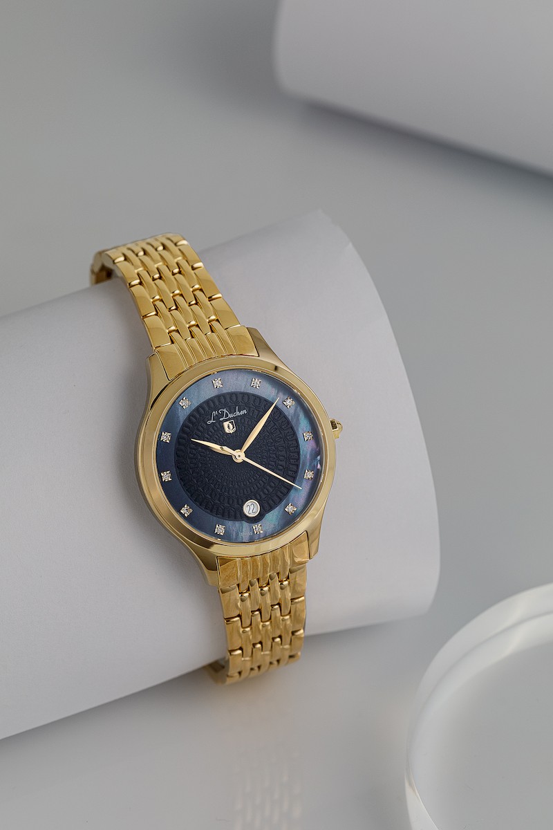 Женские часы L`Duchen Grace D 791.40.31, механизм кварцевый, циферблат черный, браслет нержавеющая сталь — Изображение 3
